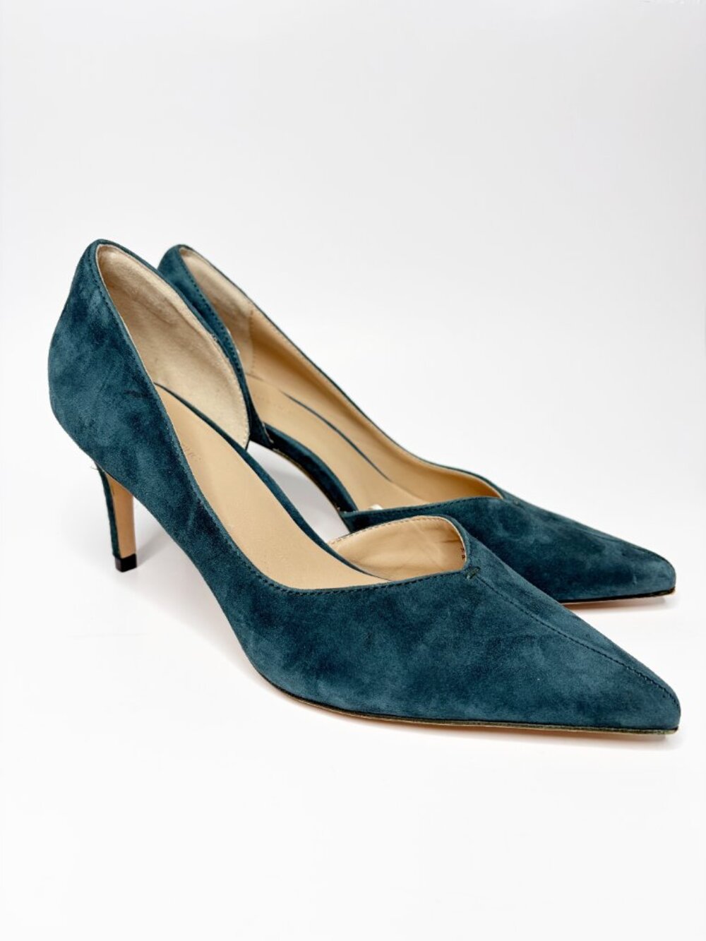 Banana Republic Factory Suede d'Orsay Pump Heels in Pixie Dust Green Size 9